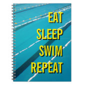 SLEEP 食べ SWIM REPEAT notebook journal ノートブック (正面)