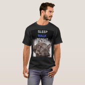 SLEEP 食べ WALK REPEATブルドッグバックロゴショートスレー Tシャツ (正面フル)