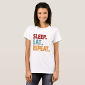 Sleep 食べRepeatとおもしろい Iimm Tシャツ (正面フル)