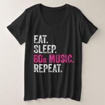 Sleep 80s食べ Music Repeat Tシャツ