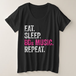 Sleep 80s食べ Music Repeat Tシャツ