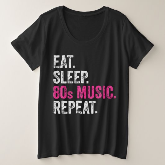 Sleep 80s食べ Music Repeat Tシャツ (デザイン正面)