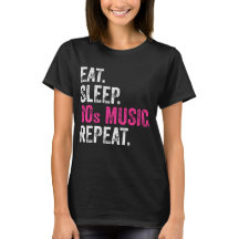 Sleep 80s食べ Music Repeat Tシャツ