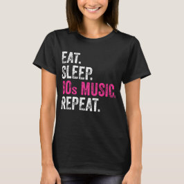 Sleep 80s食べ Music Repeat Tシャツ
