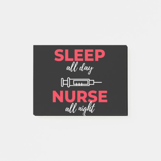 Sleep All Day Nurse All Night ポストイット (正面)