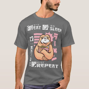 SLEEP ANIME食べ REPEAT SLOTH JAPAN RAMEN 日本の Tシャツ