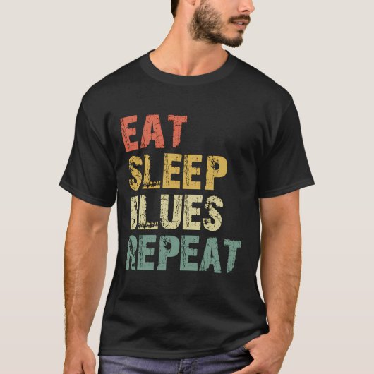 Sleep Blues食べリピーター音楽の恋人ヴィンテージギフト Tシャツ (正面)