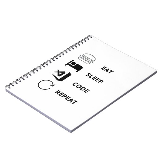 Sleep Code Repeat Funyプ食べログラマー ノートブック (左側)