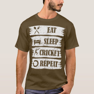 Sleep Cricket食べ Repeat Cricket sport Lover gift Tシャツ