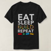 Sleep Eat Build Repeat Building Blocks Bricks Mast Tシャツ (デザイン正面)