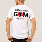 Sleep Eat Work Gym Repeat タイポグラフィデザイン トライブレンドＴシャツ (裏面)
