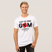 Sleep Eat Work Gym Repeat タイポグラフィデザイン トライブレンドＴシャツ (正面全面)