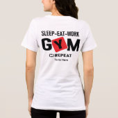 Sleep Eat Work Gym Repeat タイポグラフィデザイン トライブレンドTシャツ (裏面)