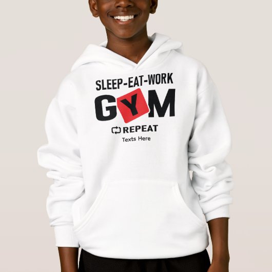 Sleep Eat Work Gym Repeat typography design (正面)