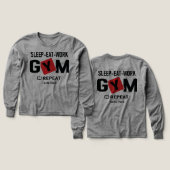 Sleep Eat Work Gym Repeat typography design (デザイン 正面&背面)