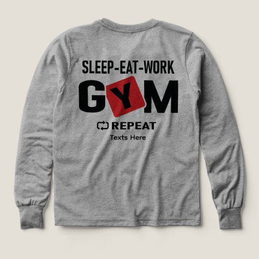 Sleep Eat Work Gym Repeat typography design (デザイン背面)