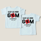 Sleep Eat Work Gym Repeat typography design (デザイン正面&裏面)