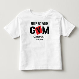 Sleep Eat Work Gym Repeat typography design トドラーTシャツ