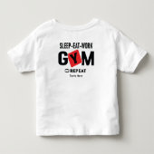 Sleep Eat Work Gym Repeat typography design トドラーTシャツ (裏面)