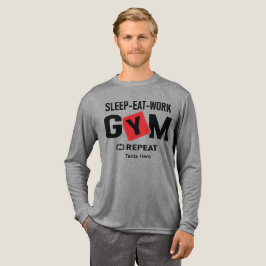 Sleep Eat Work Gym Repeat typography design トライブレンドＴシャツ