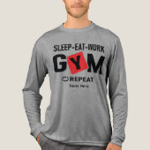 Sleep Eat Work Gym Repeat typography design トライブレンドTシャツ (正面)