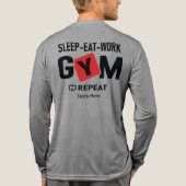 Sleep Eat Work Gym Repeat typography design トライブレンドTシャツ (背面)