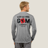 Sleep Eat Work Gym Repeat typography design トライブレンドTシャツ (背面全体)