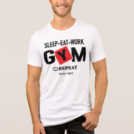 Sleep Eat Work Gym Repeat typography design トライブレンドＴシャツ