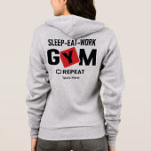 Sleep Eat Work Gym Repeat typography design パーカ (裏面)