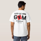 Sleep Eat Work Gym Repeat typography design Tシャツ (裏面フル)