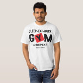 Sleep Eat Work Gym Repeat typography design Tシャツ (正面フル)