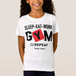 Sleep Eat Work Gym Repeat typography design Tシャツ