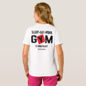 Sleep Eat Work Gym Repeat typography design Tシャツ (裏面フル)