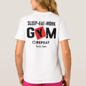 Sleep Eat Work Gym Repeat typography design Tシャツ (裏面)