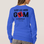 Sleep Eat Work Gym Repeat typography design Tシャツ (裏面)