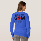 Sleep Eat Work Gym Repeat typography design Tシャツ (裏面フル)
