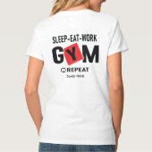 Sleep Eat Work Gym Repeat typography design Tシャツ (裏面)