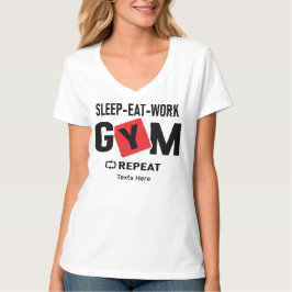 Sleep Eat Work Gym Repeat typography design Tシャツ