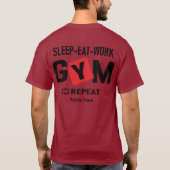 Sleep Eat Work Gym Repeat typography design Tシャツ (裏面)
