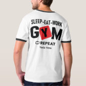 Sleep Eat Work Gym Repeat typography design Tシャツ (裏面)