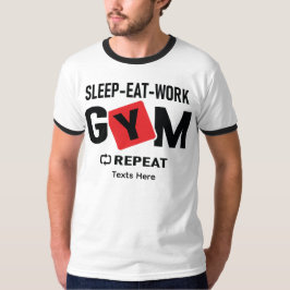 Sleep Eat Work Gym Repeat typography design Tシャツ