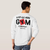 Sleep Eat Work Gym Repeat typography design Tシャツ (裏面フル)