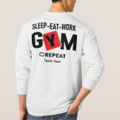 Sleep Eat Work Gym Repeat typography design Tシャツ (裏面)