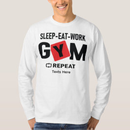 Sleep Eat Work Gym Repeat typography design Tシャツ