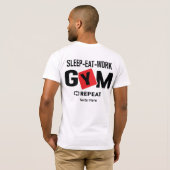 Sleep Eat Work Gym Repeat typography design Tシャツ (裏面フル)