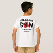 Sleep Eat Work Gym Repeat typography design Tシャツ (裏面フル)
