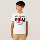 Sleep Eat Work Gym Repeat typography design Tシャツ (正面フル)