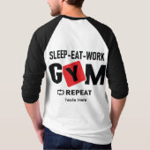 Sleep Eat Work Gym Repeat typography design Tシャツ (裏面)
