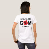 Sleep Eat Work Gym Repeat typography design Tシャツ (裏面フル)