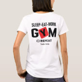 Sleep Eat Work Gym Repeat typography design Tシャツ (裏面)